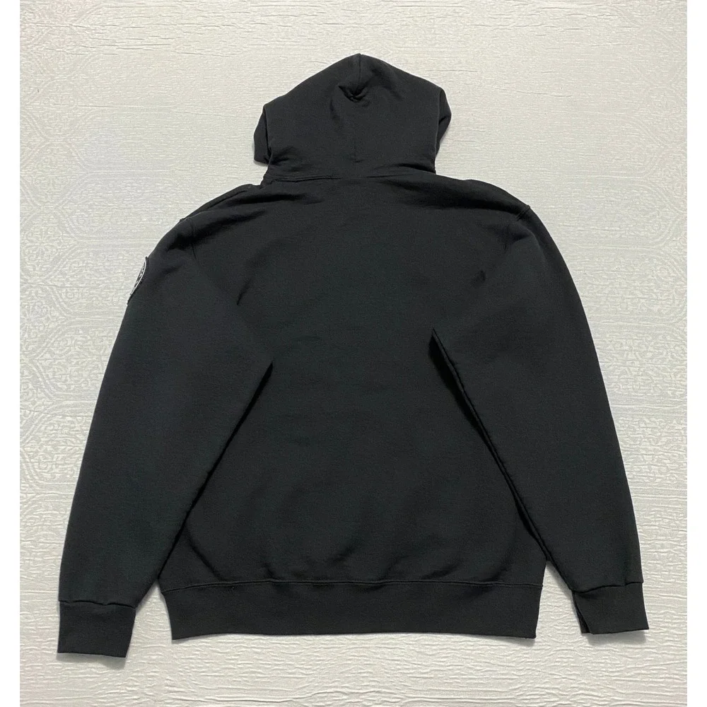 Madd Science Print Lab Graphic Hoodie Black Gas Mask Feather Logo Jerzees Mens M - Picture 5 of 9